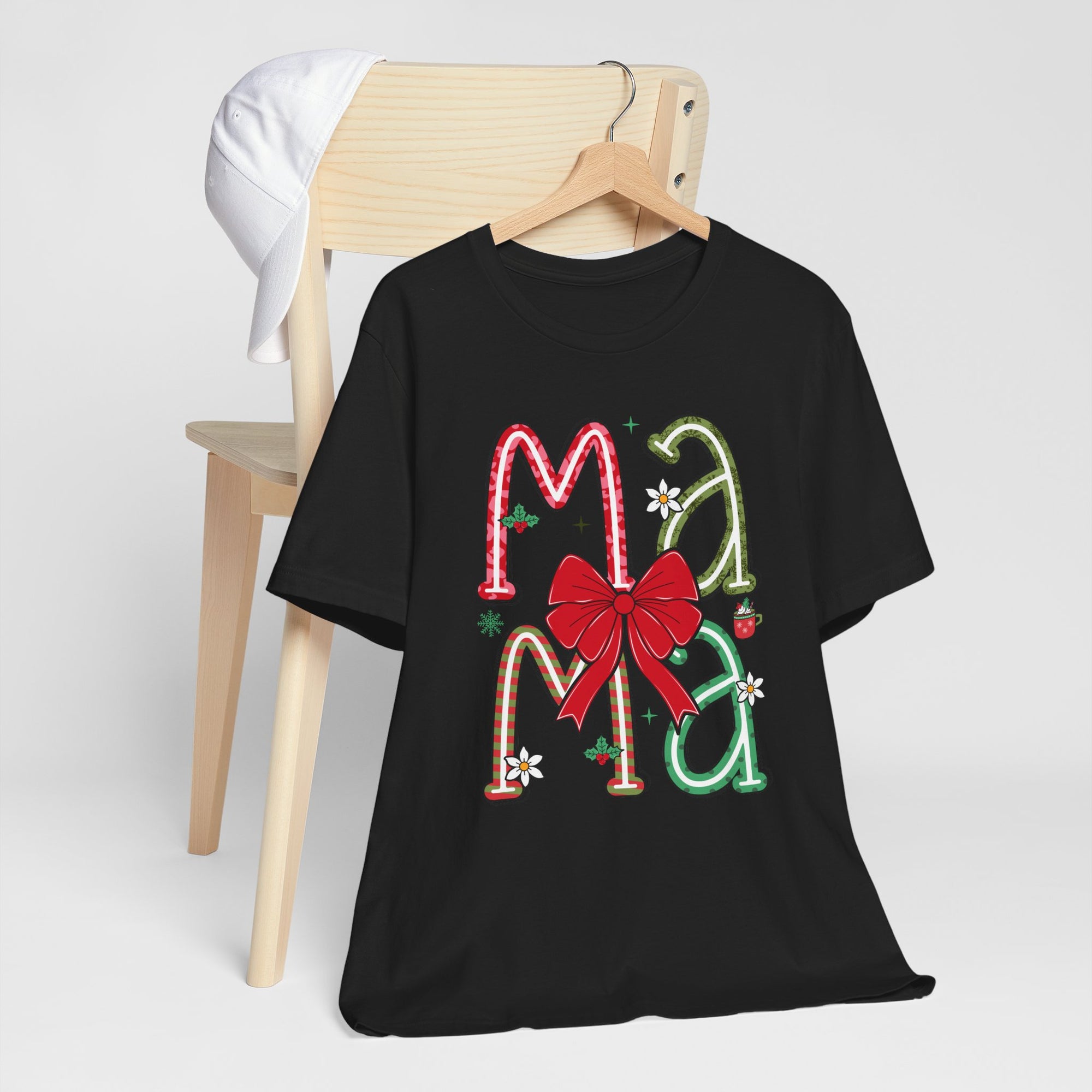 Festive Mama Tee - Holiday T-Shirt, Christmas Gift, Family Gathering, Casual Wear, Mom Shirt