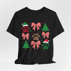 Festive Pet Lover Tee - Christmas Celebration Shirt, Holiday Gift for Dog Owners, Cute Winter Apparel, Paw Print T-Shirt, Unisex