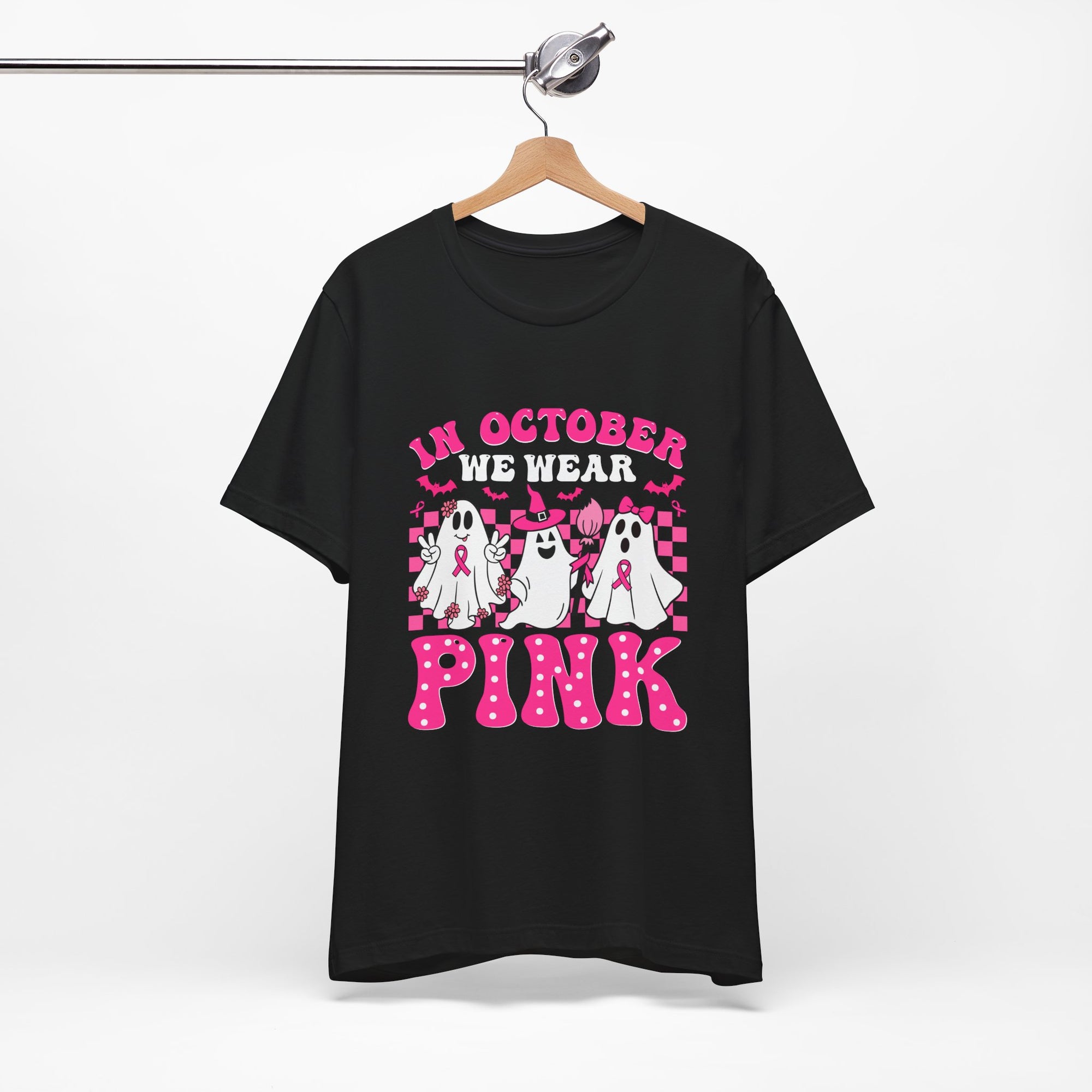 Pink Ghosts October Tee, Halloween Shirt, Unisex T-shirt