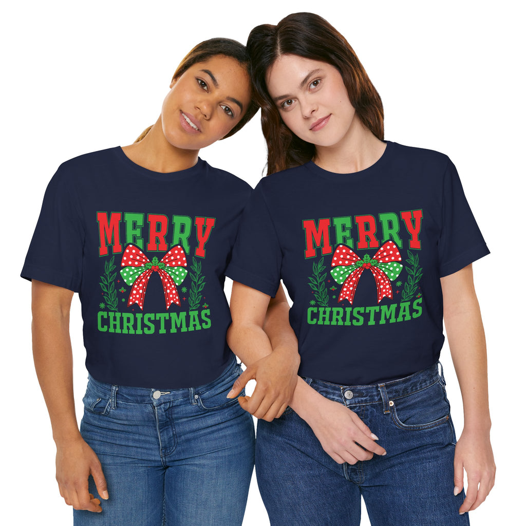 Merry Christmas Unisex Short Sleeve Tee, Holiday Shirt, Christmas Gift, Casual Wear, Family Matching Outfits