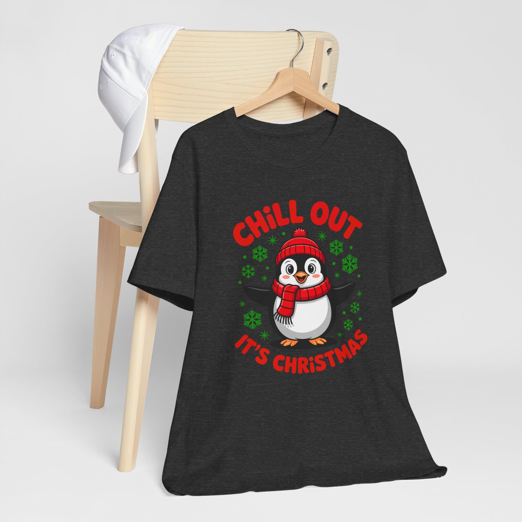 Christmas Penguin Tee | Chill Out It's Christmas, Unisex Holiday Shirt, Winter Apparel, Festive Gift, Cozy Christmas Tee