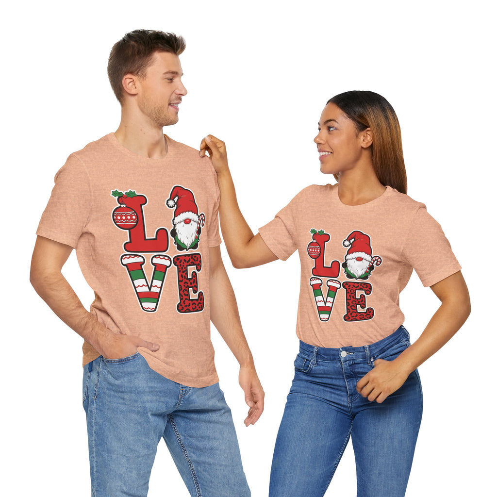 Christmas LOVE T-Shirt / Santa Gnome Holiday Graphic Tee
