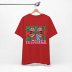 Merry Teacher T-Shirt | Cute Holiday Tee for Educators, Christmas Gift, Teacher Appreciation, Casual Wear, Festive Apparel