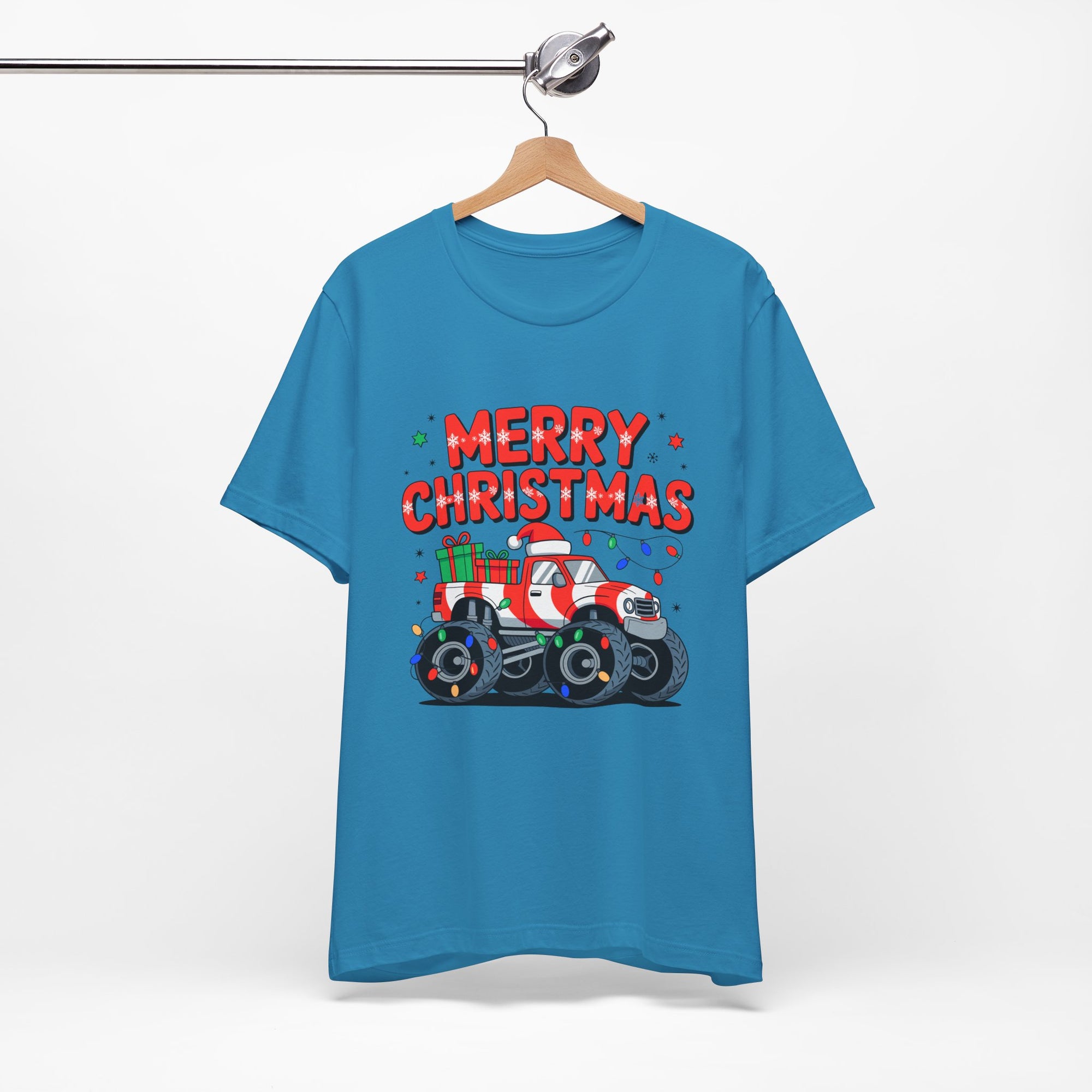 Merry Christmas Monster Truck  Festive Holiday Graphic Shirt