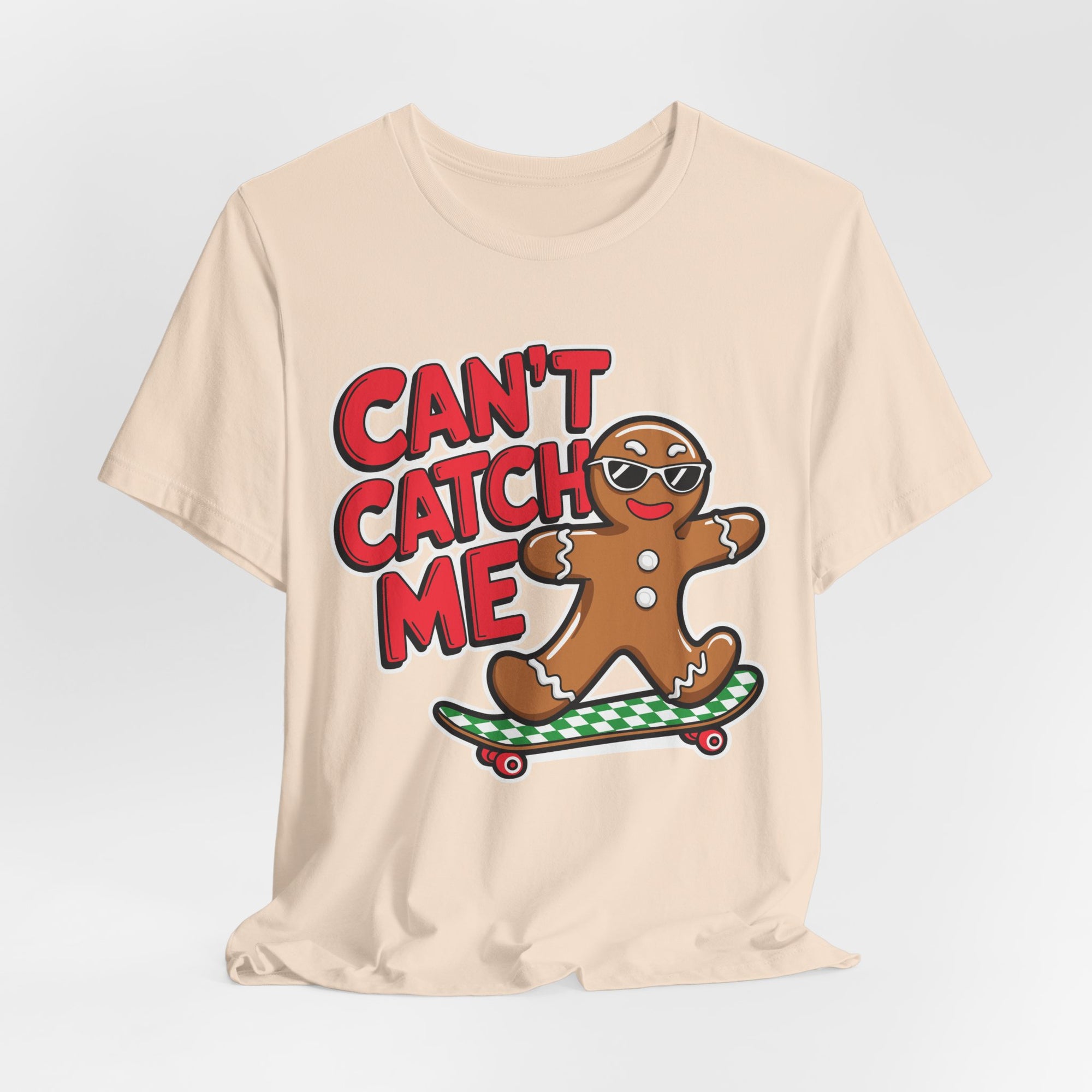 Gingerbread Skateboard Tee, Funny Holiday T-Shirt, Unisex Christmas Gift