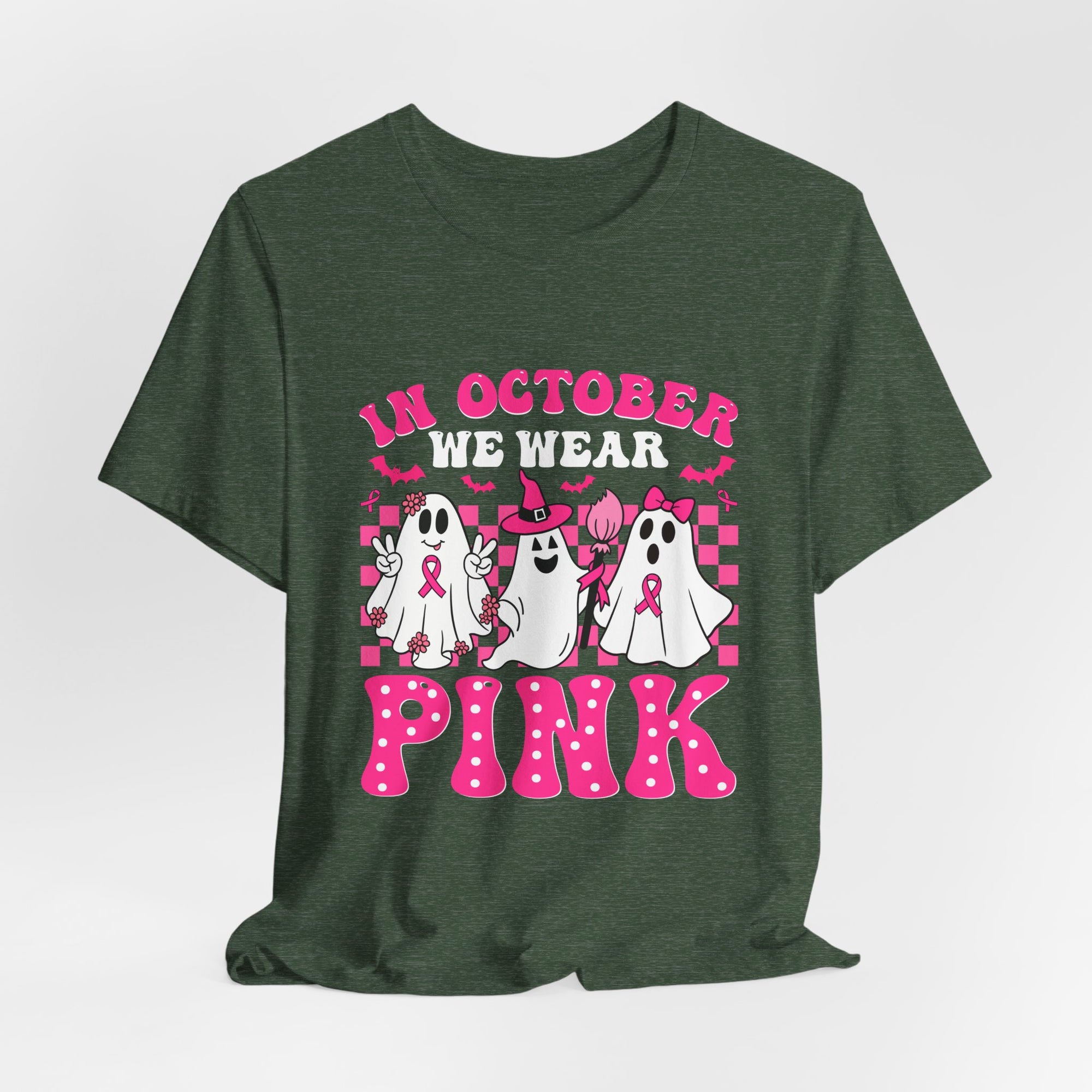 Pink Ghosts October Tee, Halloween Shirt, Unisex T-shirt