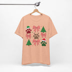 Festive Pet Lover Tee - Christmas Celebration Shirt, Holiday Gift for Dog Owners, Cute Winter Apparel, Paw Print T-Shirt, Unisex