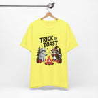 Graphic Tee for Outdoor Lovers - Trick or Toast Sloth & Raccoon, Perfect Fall Gift