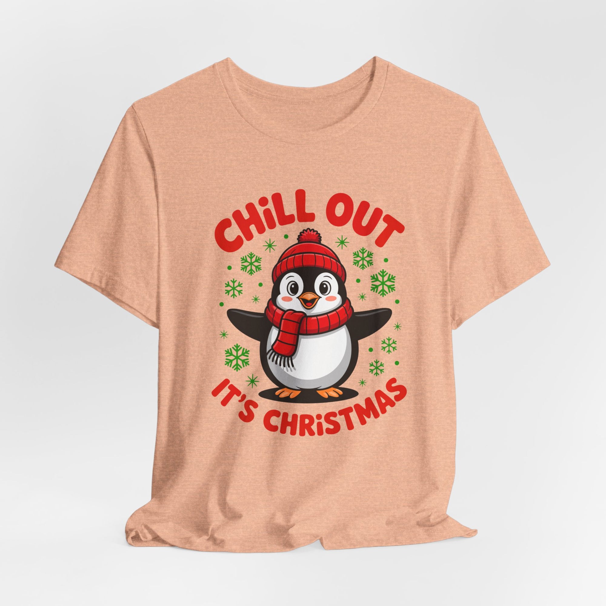 Christmas Penguin Tee | Chill Out It's Christmas, Unisex Holiday Shirt, Winter Apparel, Festive Gift, Cozy Christmas Tee
