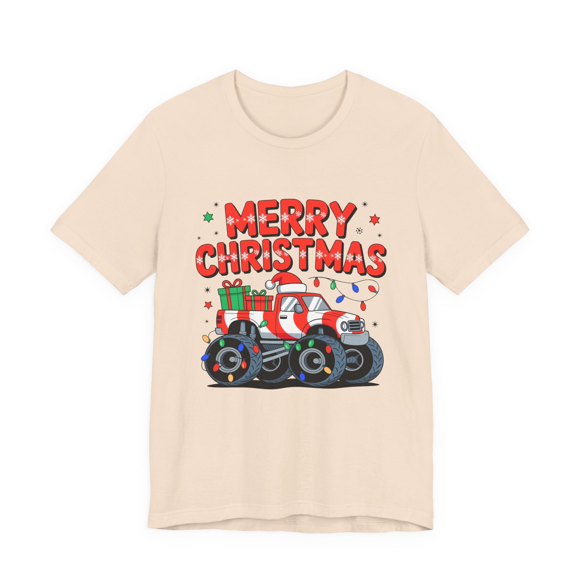 Merry Christmas Monster Truck  Festive Holiday Graphic Shirt
