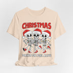Skeleton Christmas Tee, Holiday Shirt, Unisex Christmas T-Shirt, Fun Winter Apparel, Party Outfit.