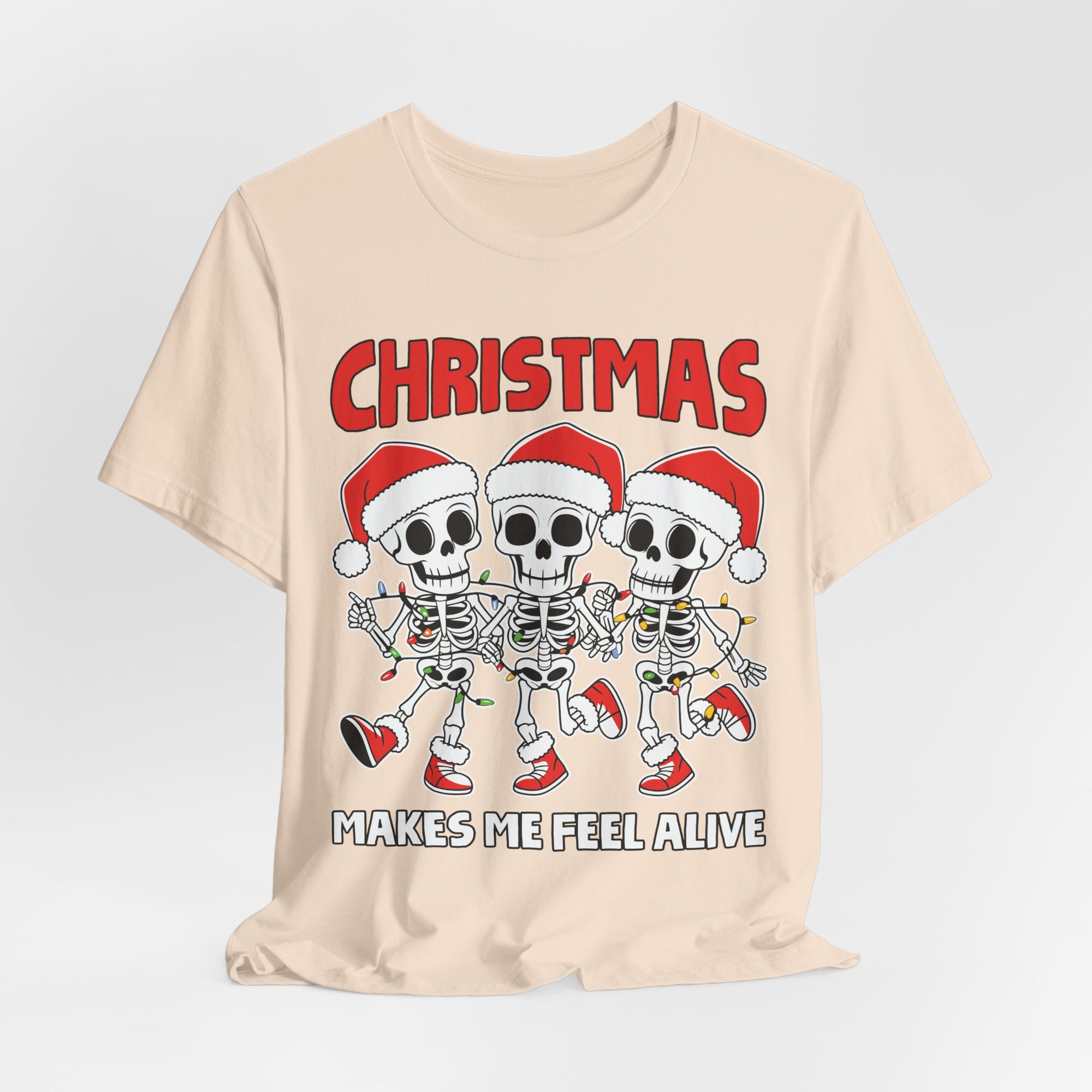 Skeleton Christmas Tee, Holiday Shirt, Unisex Christmas T-Shirt, Fun Winter Apparel, Party Outfit.