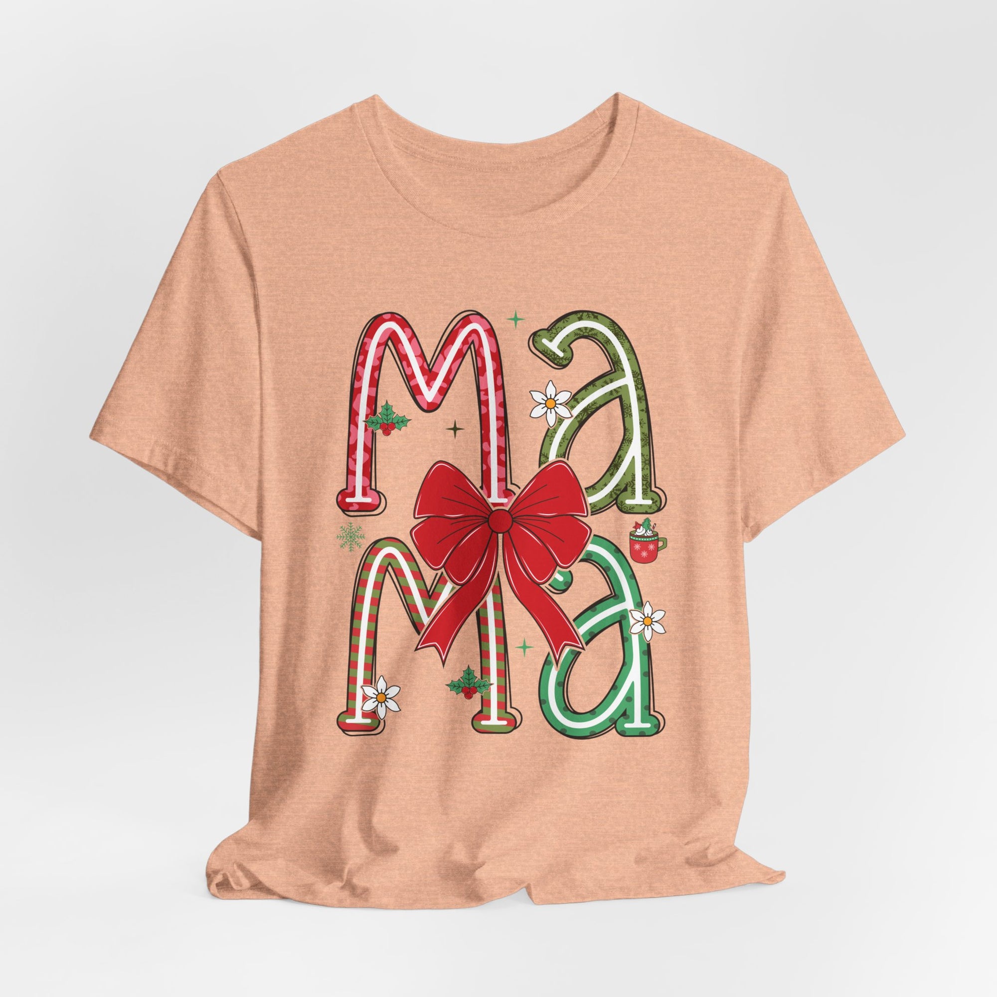 Festive Mama Tee - Holiday T-Shirt, Christmas Gift, Family Gathering, Casual Wear, Mom Shirt