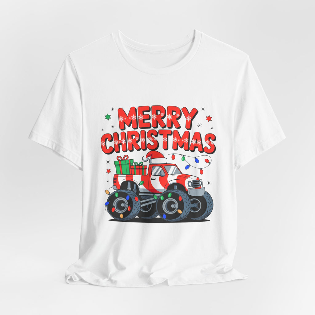 Merry Christmas Monster Truck  Festive Holiday Graphic Shirt