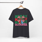 Merry Teacher T-Shirt | Cute Holiday Tee for Educators, Christmas Gift, Teacher Appreciation, Casual Wear, Festive Apparel