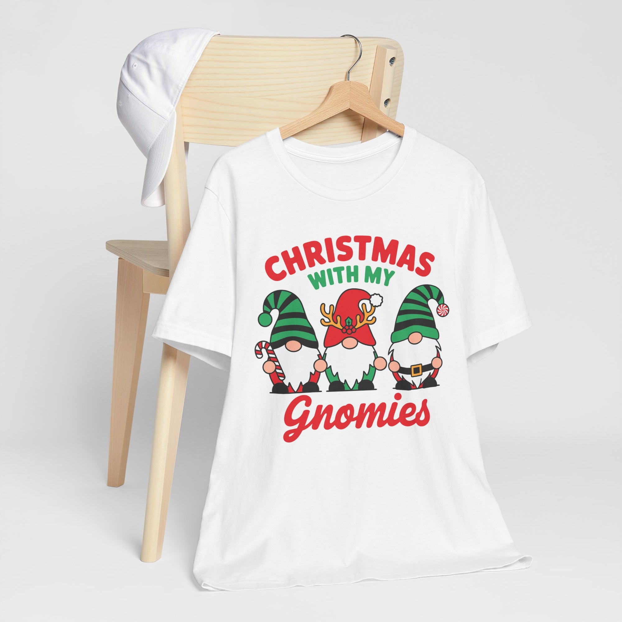 Christmas with My Gnomies Unisex Tee, Holiday Shirt, Christmas Gift, Gnome Tee, Festive Apparel, Cute Christmas T-Shirt