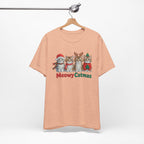 Meowy Catmas Short Sleeve Tee - Festive Cat Christmas T-Shirt