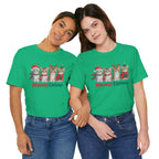 Meowy Catmas Short Sleeve Tee - Festive Cat Christmas T-Shirt