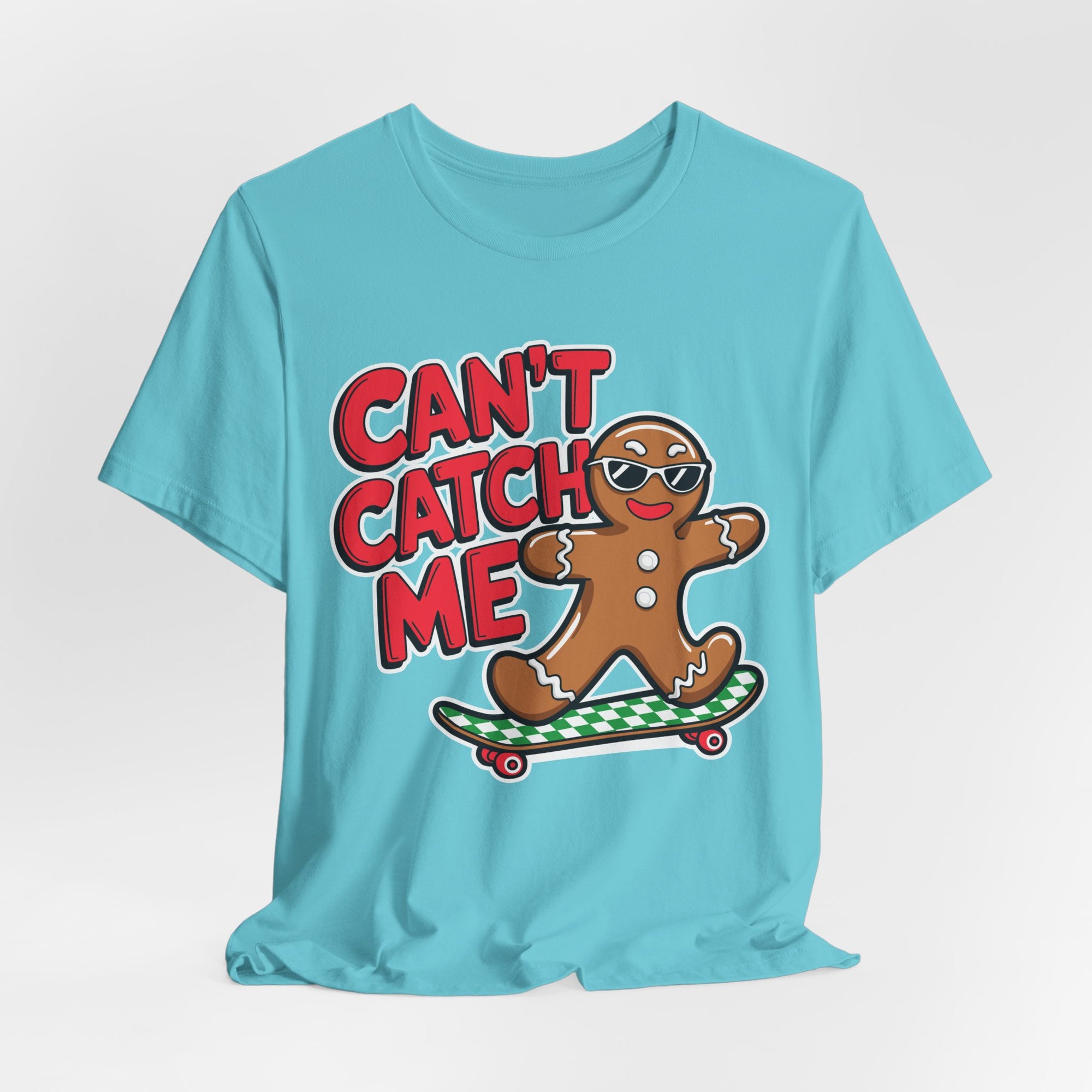 Gingerbread Skateboard Tee, Funny Holiday T-Shirt, Unisex Christmas Gift