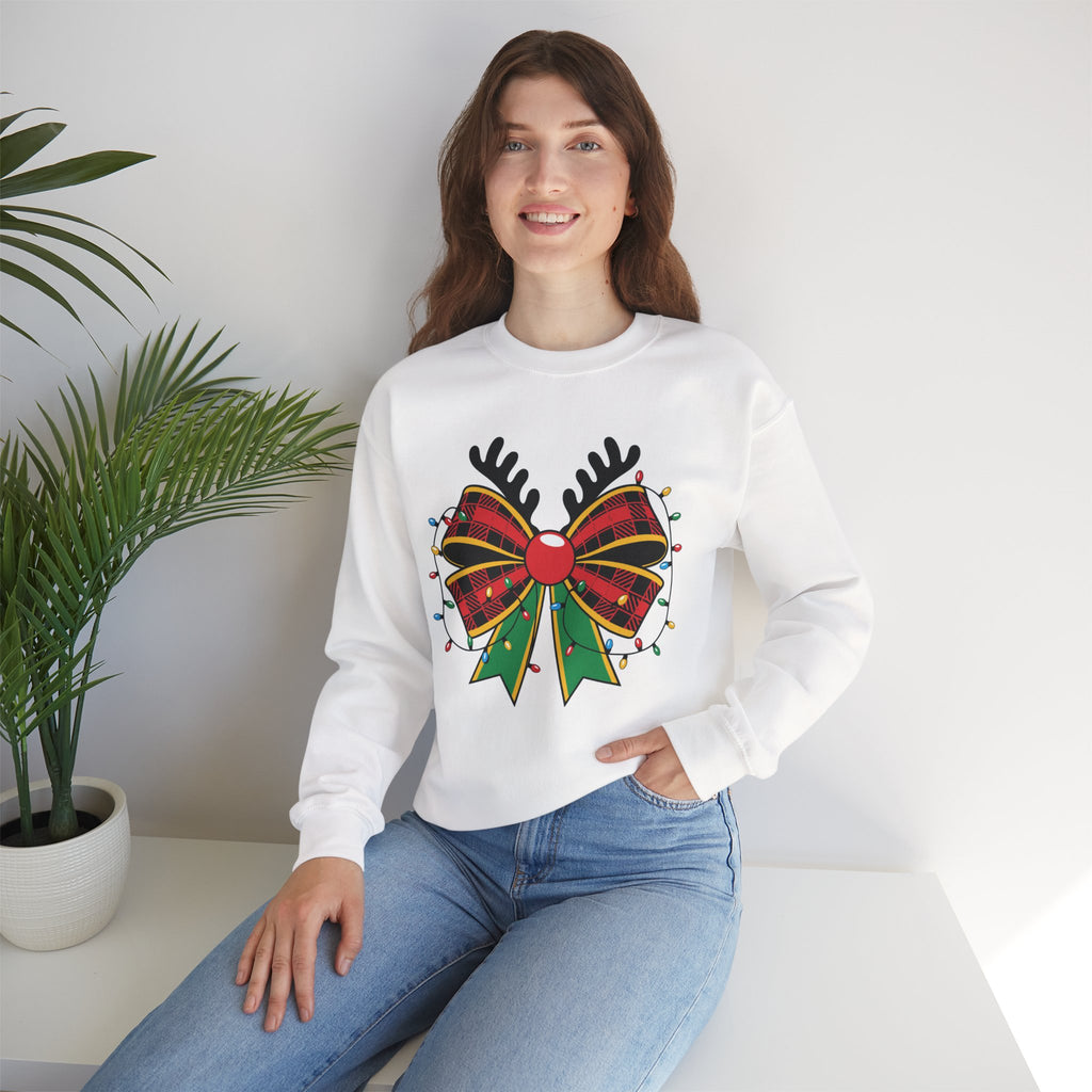 Holiday Reindeer Bow Sweatshirt