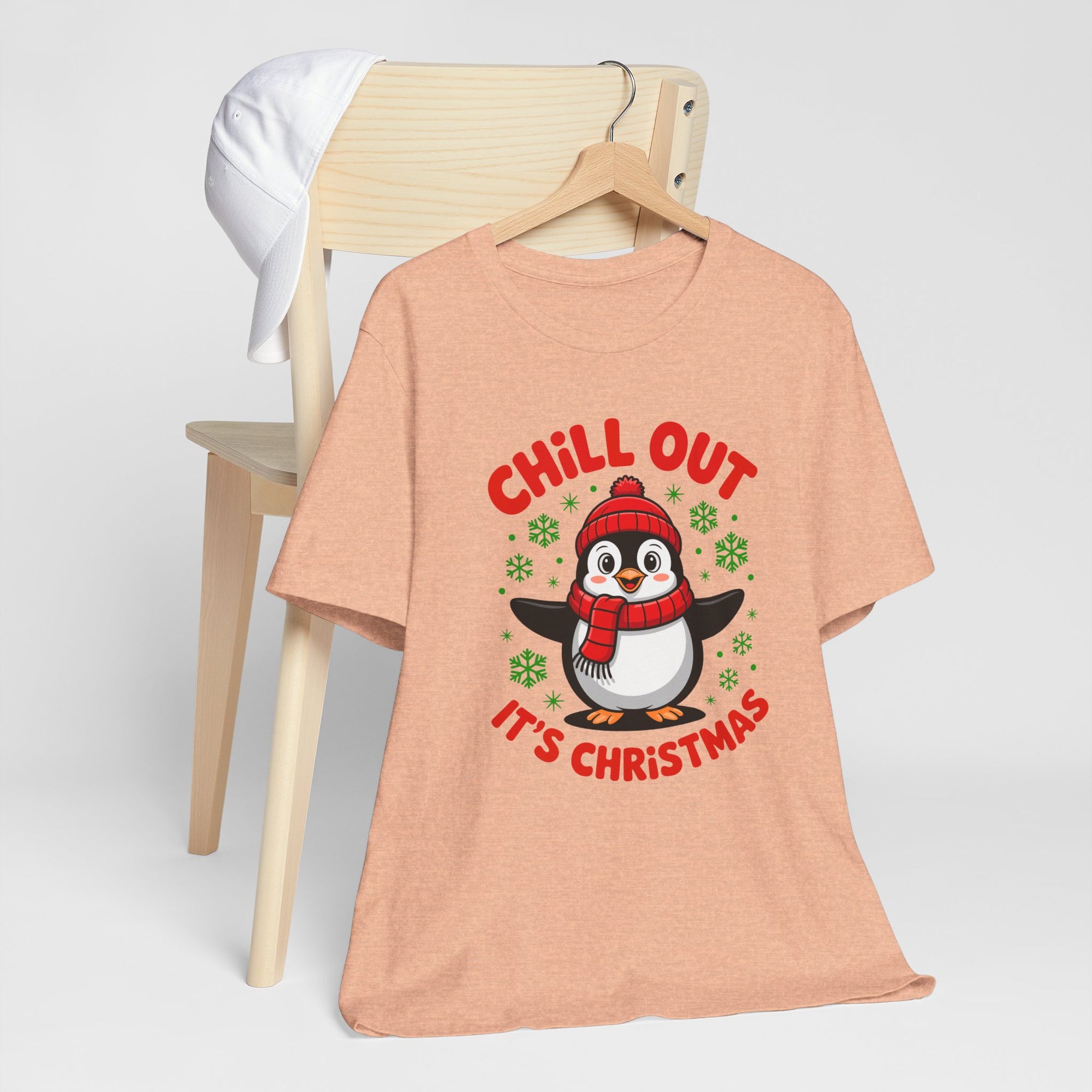 Christmas Penguin Tee | Chill Out It's Christmas, Unisex Holiday Shirt, Winter Apparel, Festive Gift, Cozy Christmas Tee
