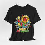 Colorful Love Needs No Words Tee, Unisex Graphic Tee