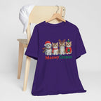 Meowy Catmas Short Sleeve Tee - Festive Cat Christmas T-Shirt