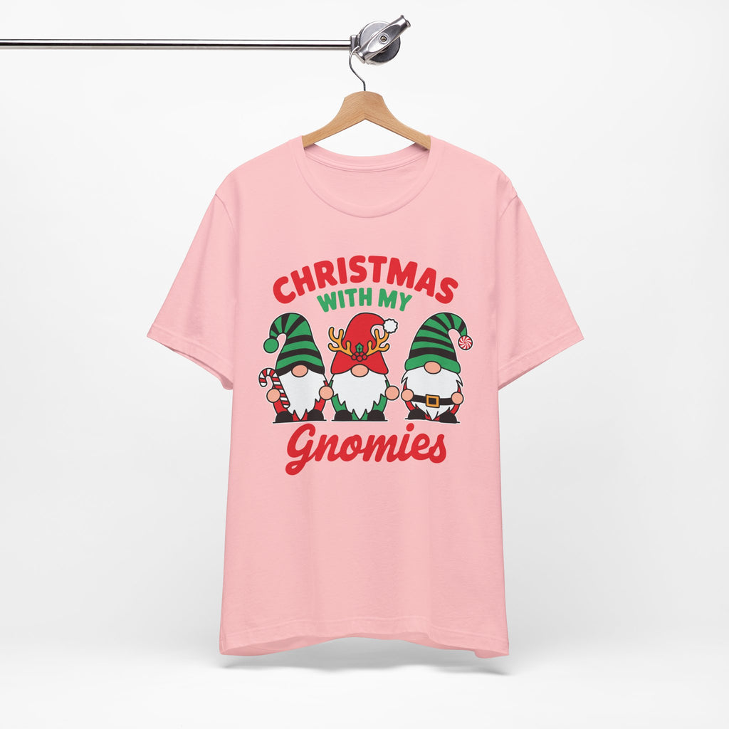 Christmas with My Gnomies Unisex Tee, Holiday Shirt, Christmas Gift, Gnome Tee, Festive Apparel, Cute Christmas T-Shirt