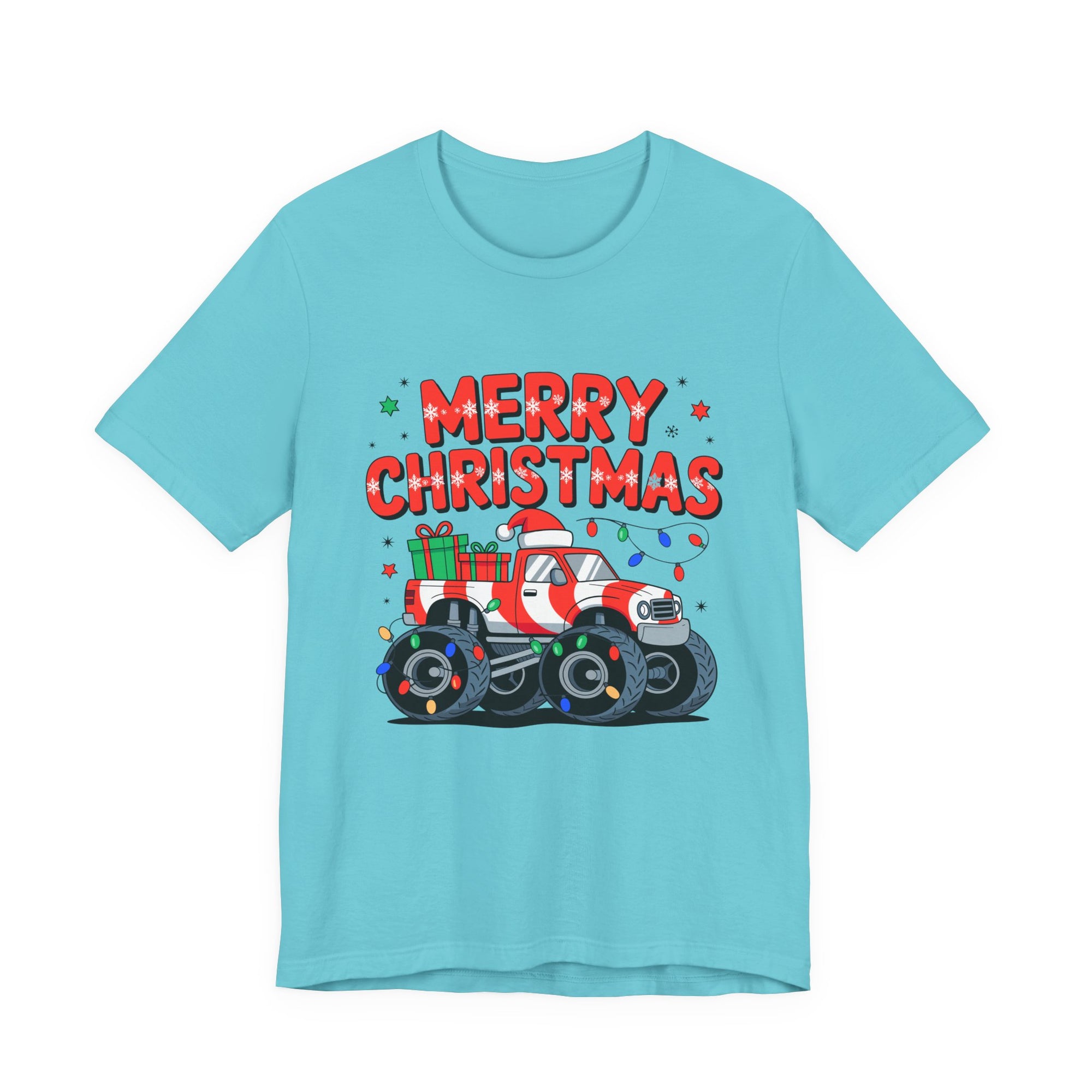 Merry Christmas Monster Truck  Festive Holiday Graphic Shirt