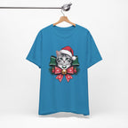 Festive Cat Christmas Tee, Cat Lover Gift, Holiday Shirt, Unisex T-Shirt