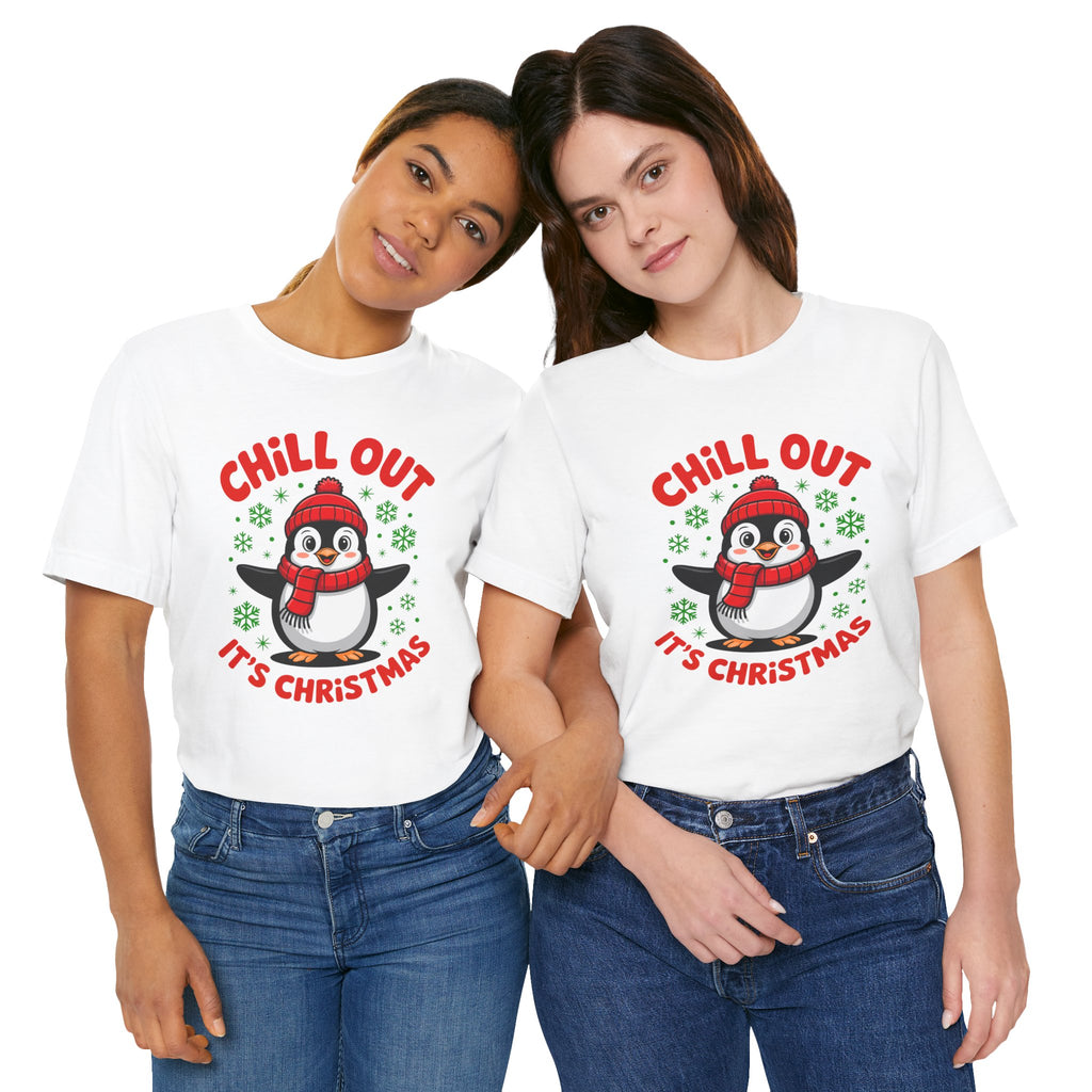 Christmas Penguin Tee | Chill Out It's Christmas, Unisex Holiday Shirt, Winter Apparel, Festive Gift, Cozy Christmas Tee