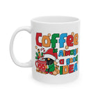 Festive Coffee Mug, Holiday Gift for Coffee Lovers, Cute Christmas Decor, Cheerful Beverage Cup, Fun Santa Design