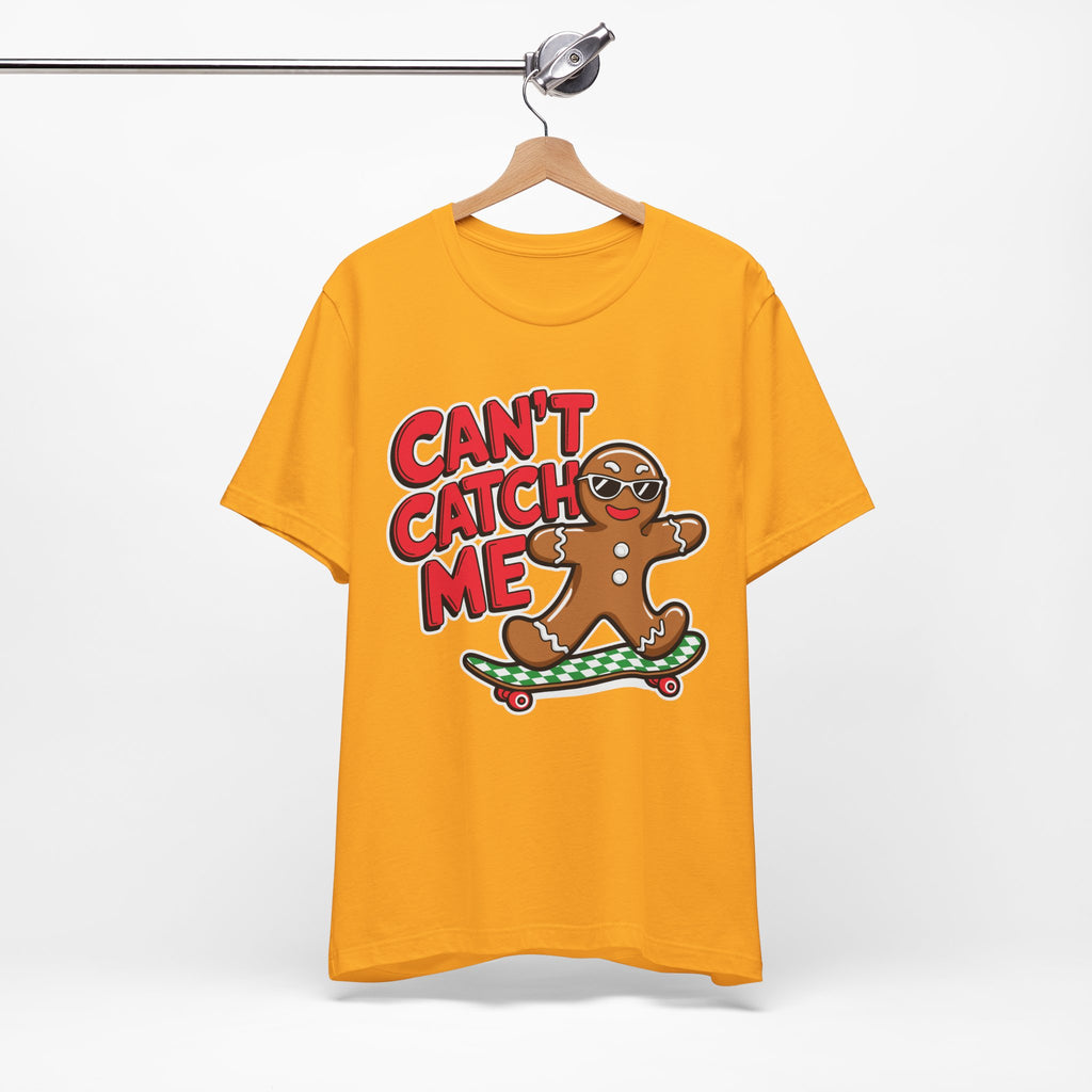 Gingerbread Skateboard Tee, Funny Holiday T-Shirt, Unisex Christmas Gift