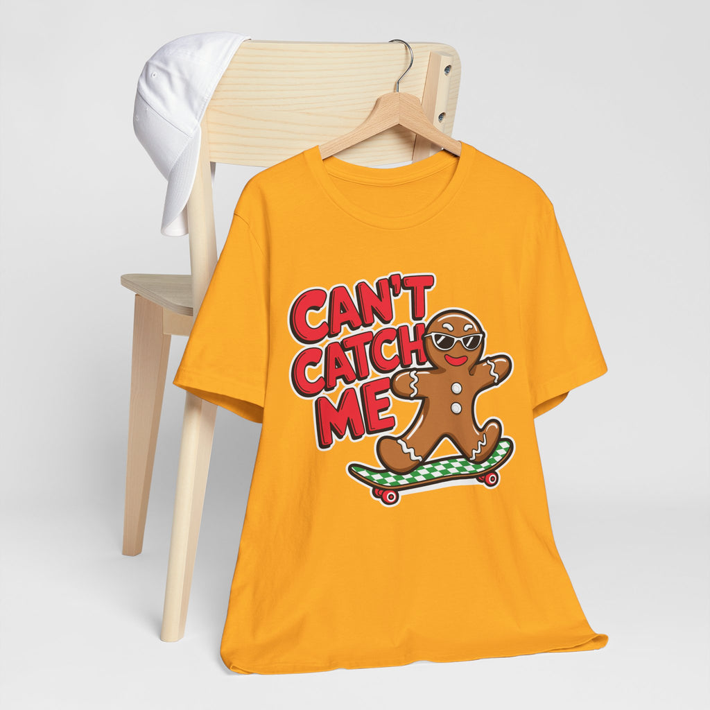 Gingerbread Skateboard Tee, Funny Holiday T-Shirt, Unisex Christmas Gift