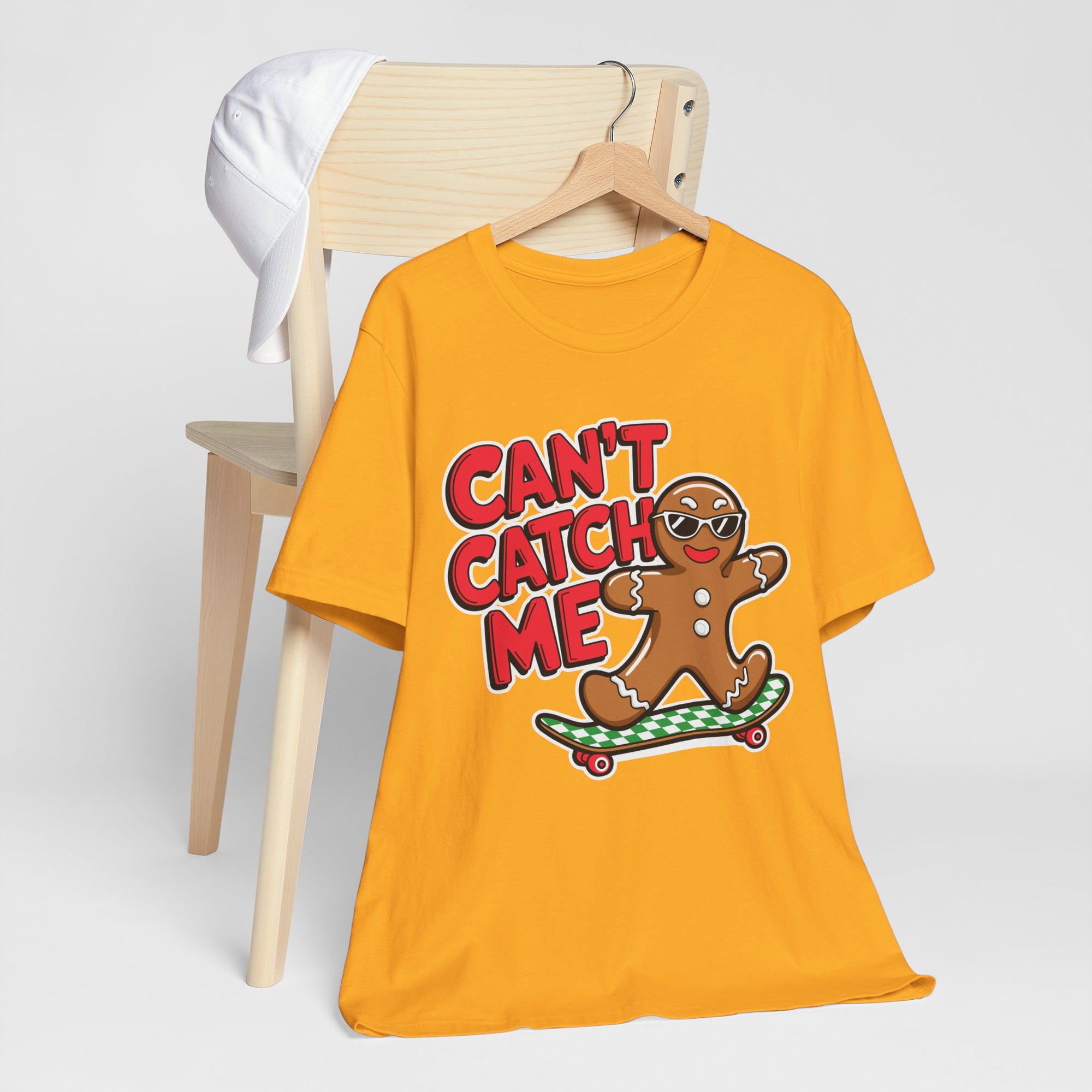 Gingerbread Skateboard Tee, Funny Holiday T-Shirt, Unisex Christmas Gift