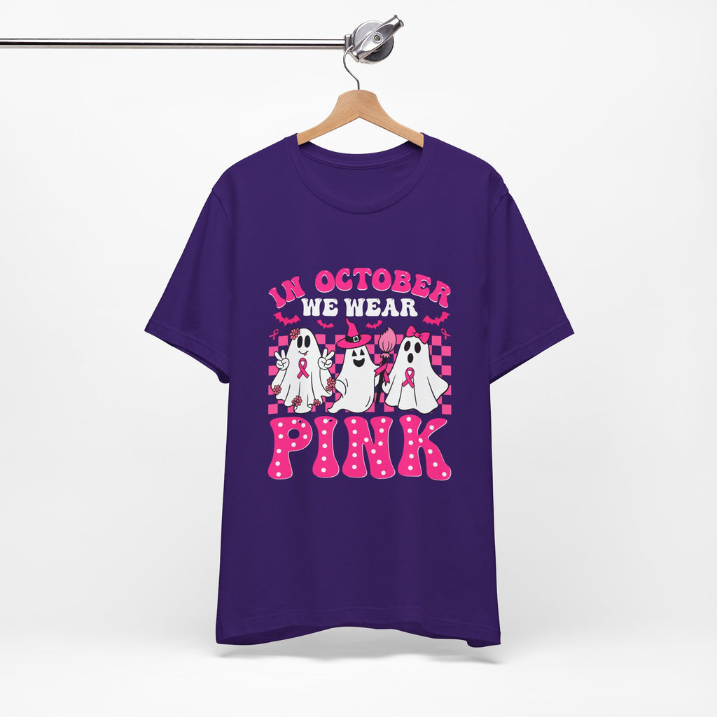 Pink Ghosts October Tee, Halloween Shirt, Unisex T-shirt