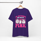Pink Ghosts October Tee, Halloween Shirt, Unisex T-shirt