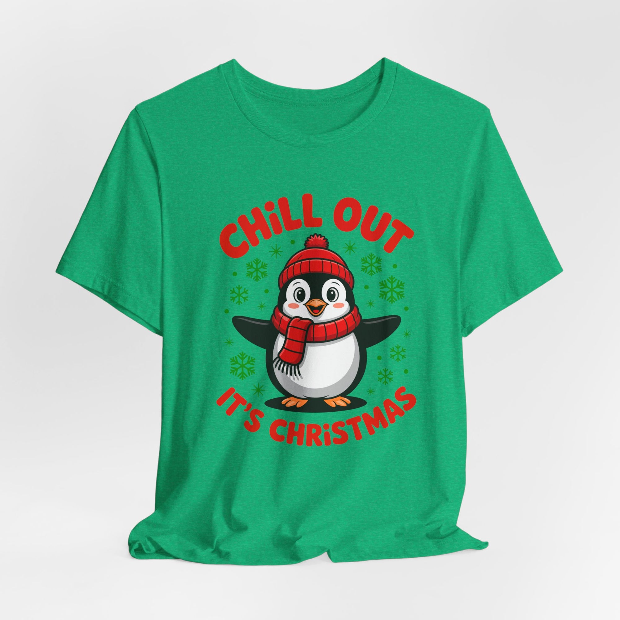Christmas Penguin Tee | Chill Out It's Christmas, Unisex Holiday Shirt, Winter Apparel, Festive Gift, Cozy Christmas Tee