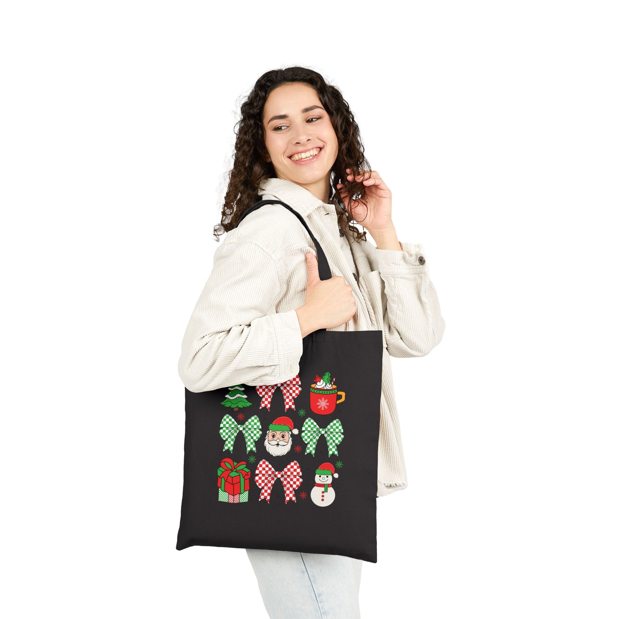 Festive Holiday Tote Bag – Reusable Christmas Winter Carryall
