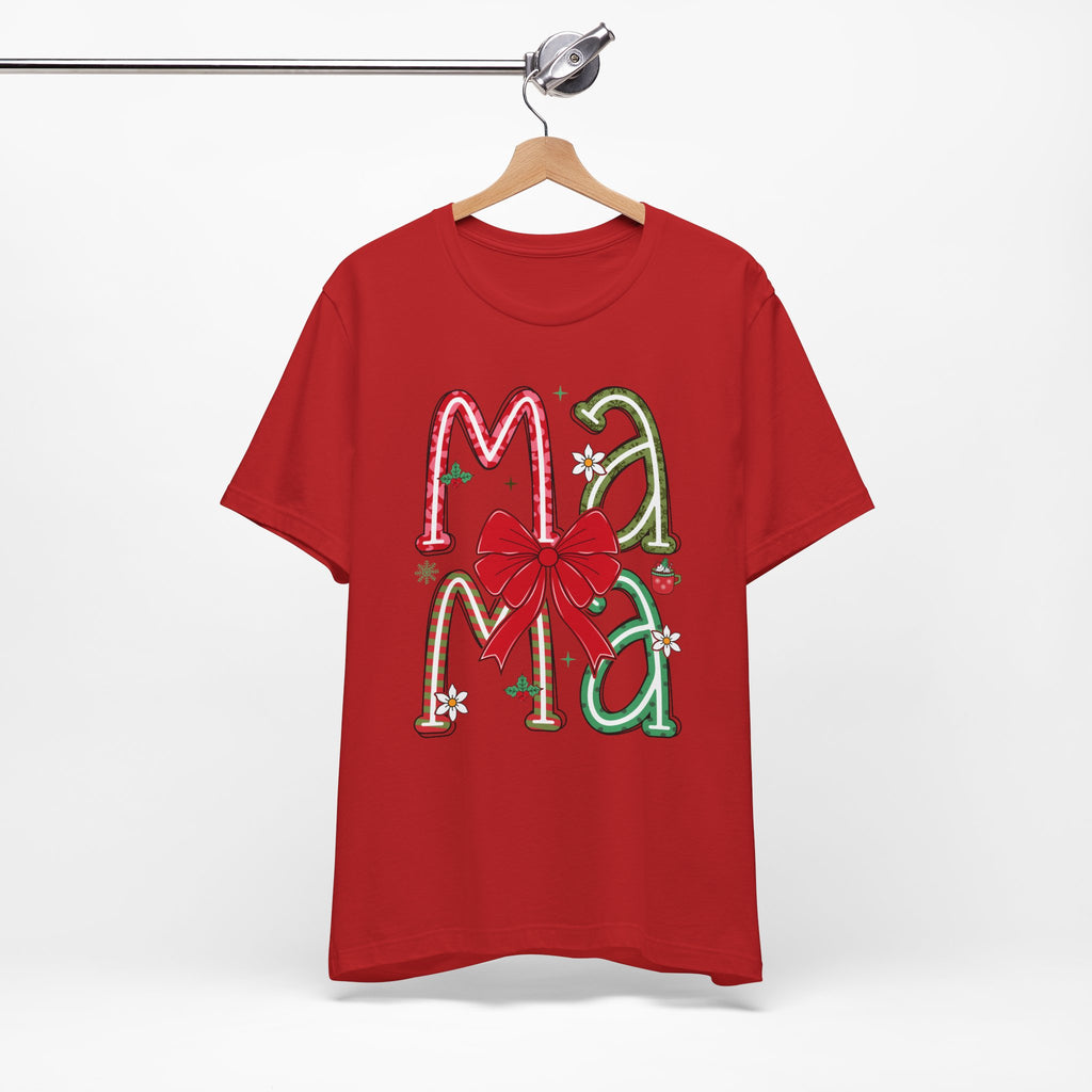 Festive Mama Tee - Holiday T-Shirt, Christmas Gift, Family Gathering, Casual Wear, Mom Shirt