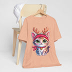 Cute Cat Holiday Tee Shirt, Unisex Cat Lover Gift, Christmas T-Shirt, Animal Graphic Tee, Fun Holiday Apparel