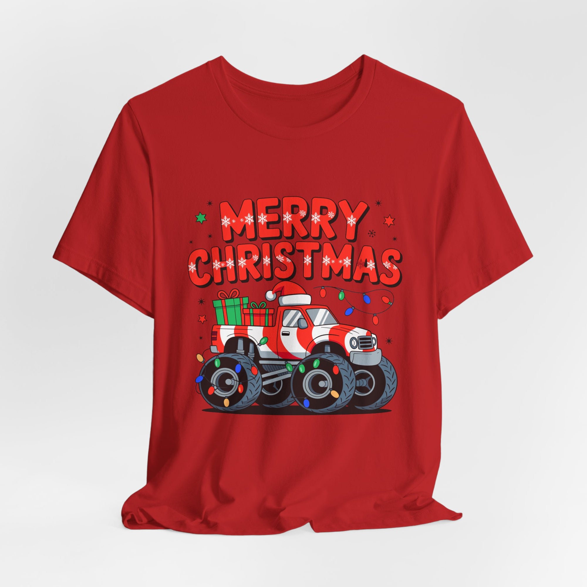 Merry Christmas Monster Truck  Festive Holiday Graphic Shirt
