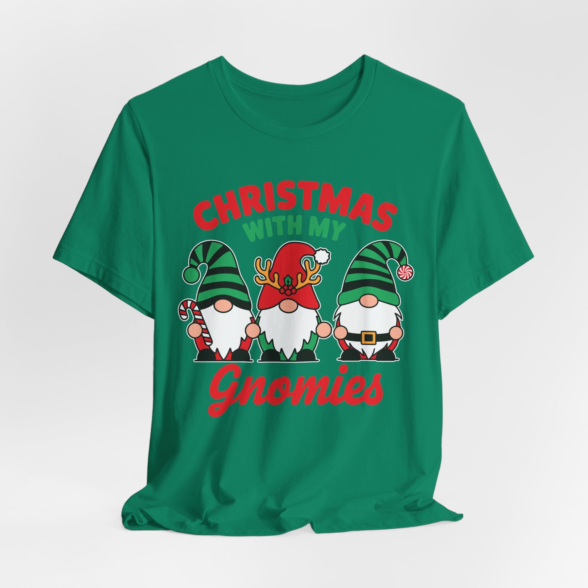 Christmas with My Gnomies Unisex Tee, Holiday Shirt, Christmas Gift, Gnome Tee, Festive Apparel, Cute Christmas T-Shirt