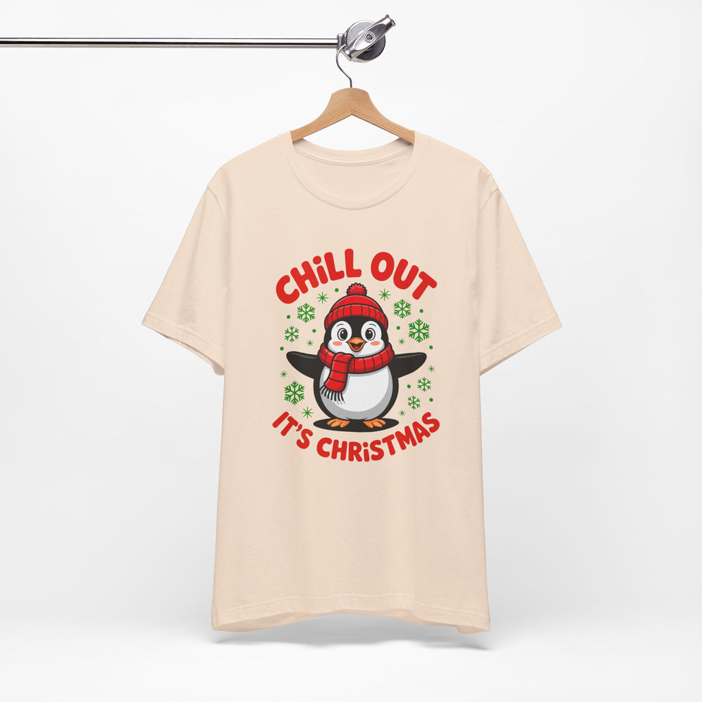 Christmas Penguin Tee | Chill Out It's Christmas, Unisex Holiday Shirt, Winter Apparel, Festive Gift, Cozy Christmas Tee