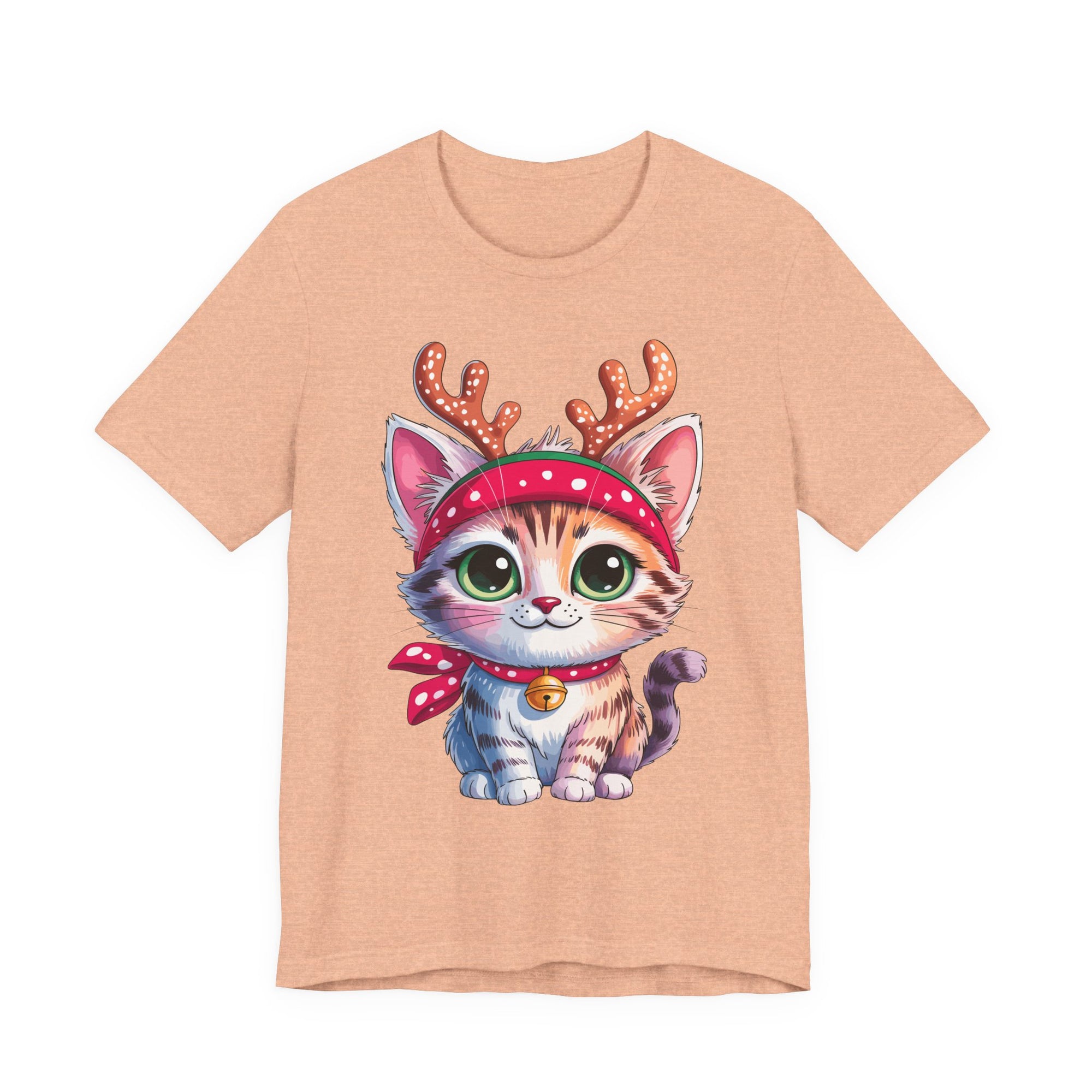 Cute Cat Holiday Tee Shirt, Unisex Cat Lover Gift, Christmas T-Shirt, Animal Graphic Tee, Fun Holiday Apparel