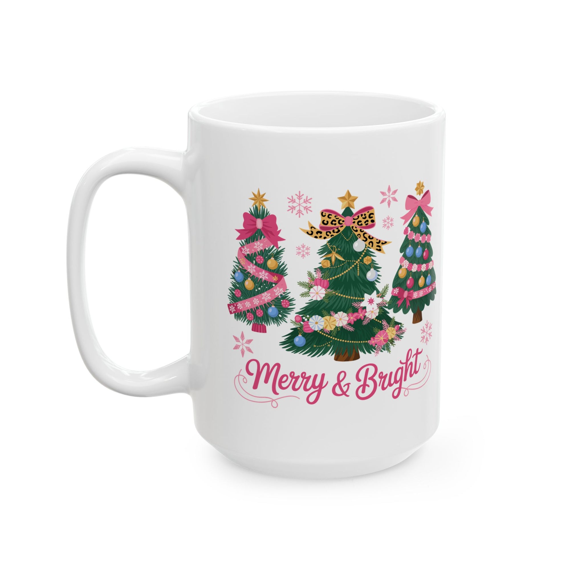 Festive Christmas Mug, Holiday Gift, Merry & Bright Coffee Cup, Seasonal Home Decor, Perfect for Hot Beverages