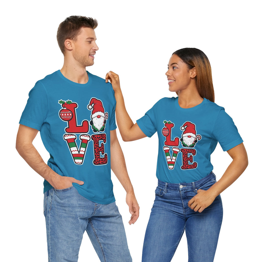 Christmas LOVE T-Shirt / Santa Gnome Holiday Graphic Tee