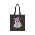 Cute Ghost Tote Bag – Fun Rainbow Halloween Reusable Canvas