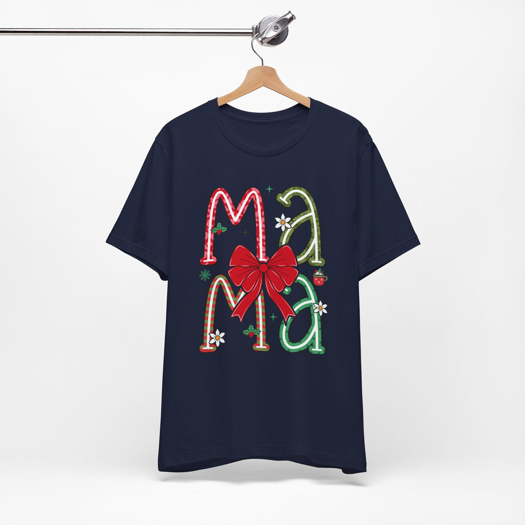 Festive Mama Tee - Holiday T-Shirt, Christmas Gift, Family Gathering, Casual Wear, Mom Shirt