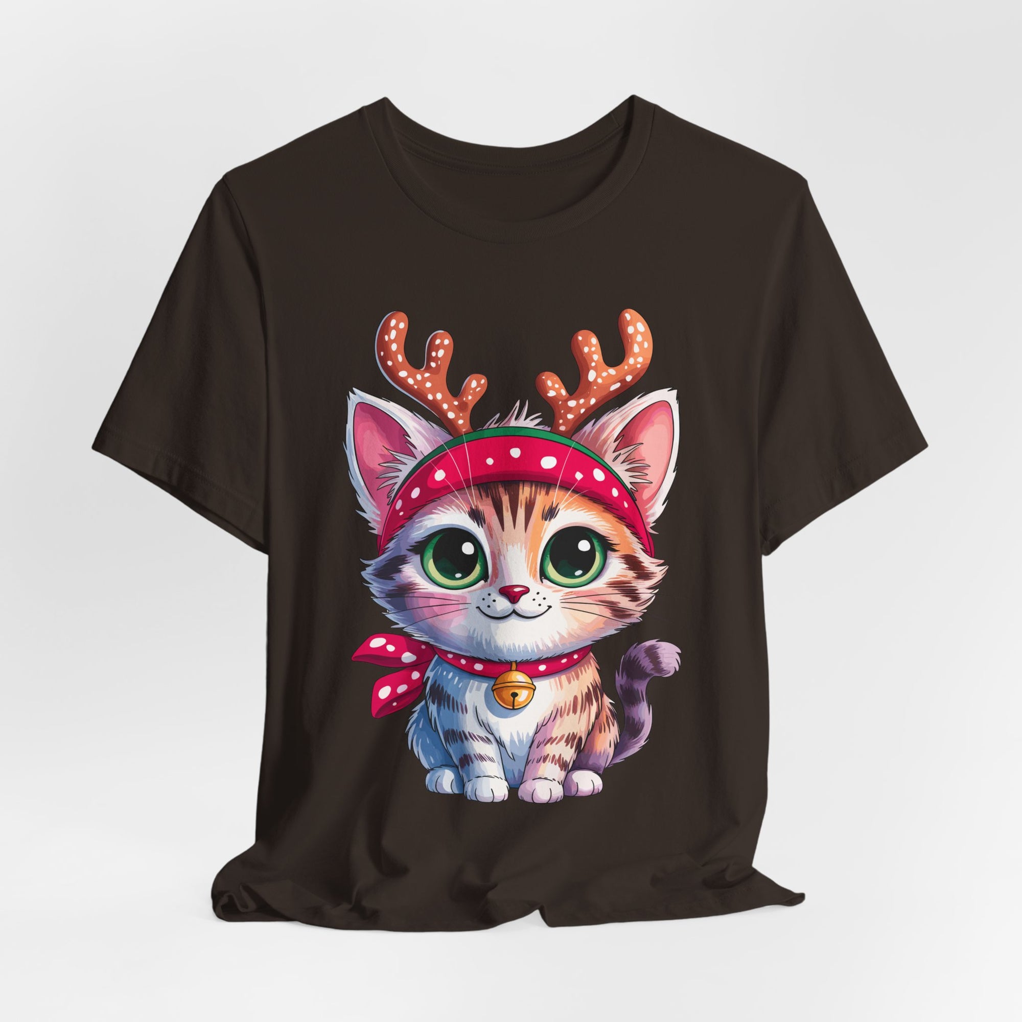 Cute Cat Holiday Tee Shirt, Unisex Cat Lover Gift, Christmas T-Shirt, Animal Graphic Tee, Fun Holiday Apparel
